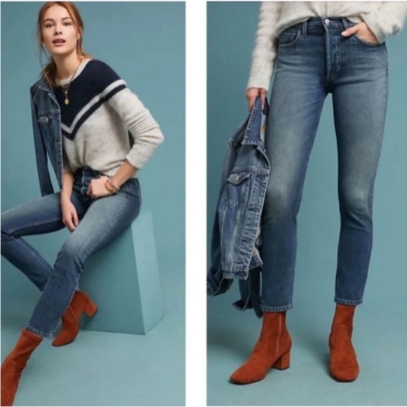 Boyish Denim - NWT Anthropologie Boyish Blake Mid Rise Cropped Skinny Jeans size 26